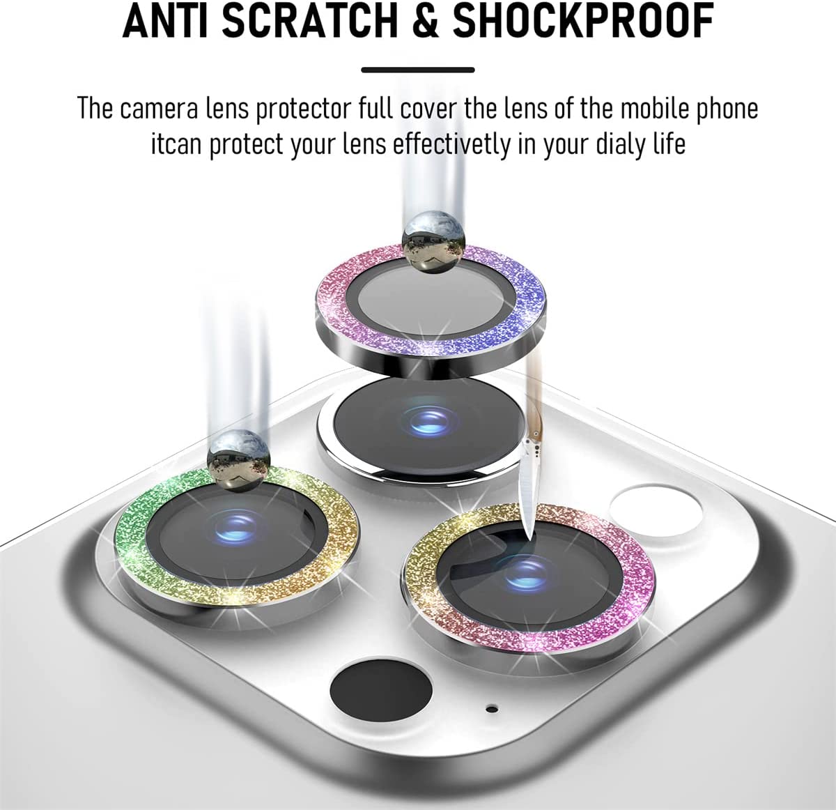 Shiny Diamond Anti-Shock Phone Camera Protector Films